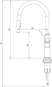 Смеситель для кухонной мойки Omnires Bend BE6455CR
