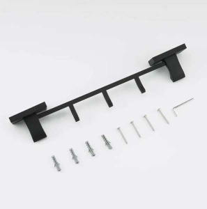 Планка с крючками Gappo G0716-36 / G0716-46 / G0716-56, 36 см 3 крючка, черный матовый