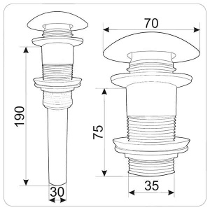 Донный клапан Gid Whm100 / Wh100, белый