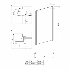 Душевая стенка Deante Cynia KTC 031S / KTC 032S боковая, 80х200, прозрачный