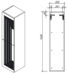 Пенал Caprigo Modo Quarta 35750L-SF023 / 35750R-SF023
