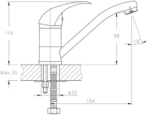 Смеситель для кухонной мойки Haiba HB4515