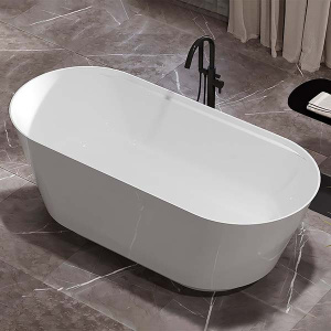 Ванна из искусственного камня Belux Ариэль с подсветкой белый матовый Solid Surface, 170х75