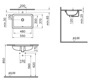 Умывальник Vitra S20 7475B003-0618