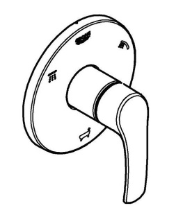 Переключатель режимов встраиваемый Grohe Eurosmart 19972002 (3 функции)