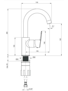 Смеситель для умывальника Deante Arnika Titanium BQA_D24M