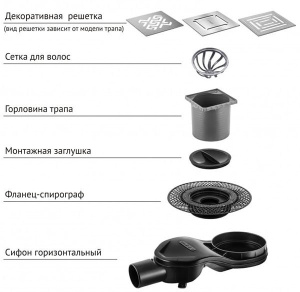 Душевой трап Berges Wasserhaus Platz Antik бронза, 15х15 см