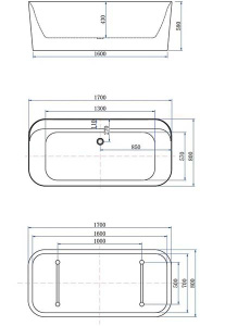 Акриловая ванна Allen Brau Infinity 1 2.21001.20/PWM / 2.21001.21/PWM, 170х80, белый матовый