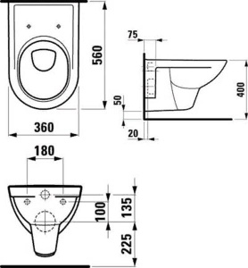 Подвесной унитаз Laufen Pro 8.2095.0.000.000.1, белый