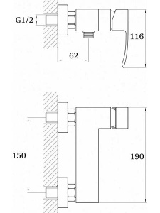 Смеситель для душа Ganzer GZ44052-D