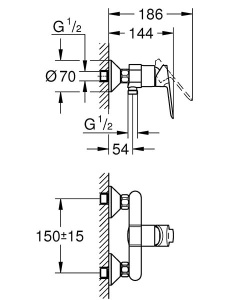 Смеситель для душа Grohe BauEdge 23636000