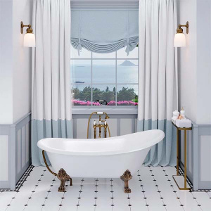 Ванна из искусственного камня Aqua de Marco Эдельвейс бронзовые ножки