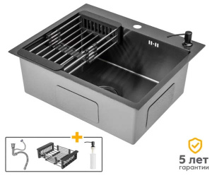 Кухонная мойка Axus LS-6050B с коландером и дозатором