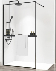 Полка Rea Evo Black HOM-00652 с держателем