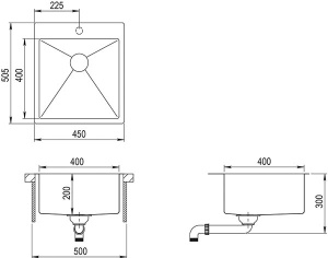 Кухонная мойка AquaSanita Steel Luna 100 X