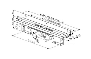 Душевой трап Ravak Ozw 10° stainless, 105 см