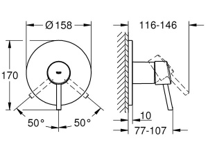 Смеситель встраиваемый Grohe Concetto 24053001 (1 функция), хром