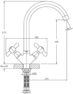 Смеситель для кухонной мойки Haiba HB4525