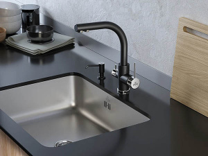 Смеситель для кухонной мойки Paulmark Essen Es213011-401 / 402 / 310 / 418 / 308 с подключением к фильтру воды, серый