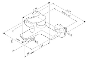 Смеситель для ванны AM.PM X-Joy F85A10033