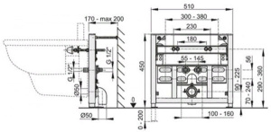 Инсталляция для биде AlcaPlast A105/450