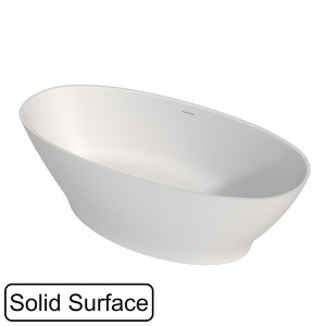 Ванна из искусственного камня Whitecross Glock белый матовый Solid Surface, 170х80, белый матовый