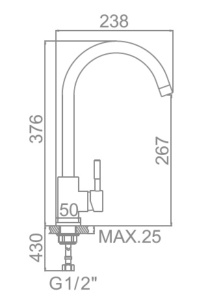 Смеситель для кухонной мойки Ledeme L74998A-3