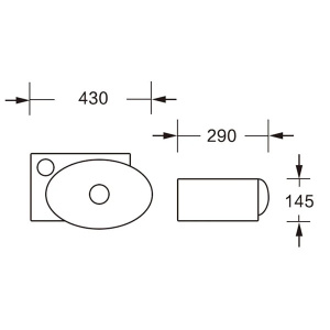 Умывальник Milleau Perl MU058A-GW / MU058B-GW, 43x29 L