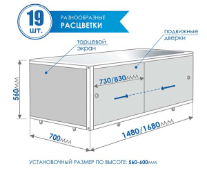 Экран для ванны Метакам Кварт 168