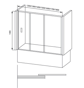 Душевая шторка на ванну Good Door Screen WTW-C-CH, 120х140, прозрачный