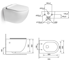 Подвесной унитаз SantiLine SL-5002