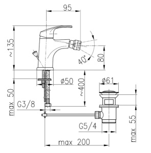 Смеситель для биде Armatura Krzem 4217-015-00