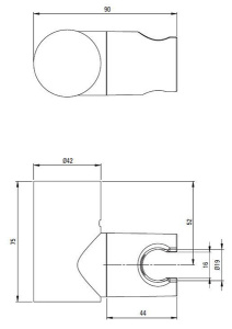 Держатель для душевой лейки Deante Round Steel ANO_F21U