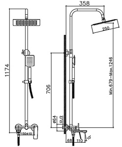 Душевая стойка Haiba HB24533-3