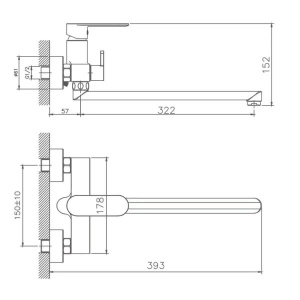Смеситель для ванны Haiba HB22590-7