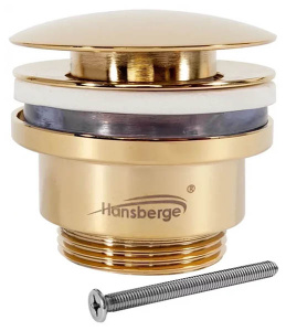 Донный клапан Hansberge H107GO / H107MG, золото глянцевое