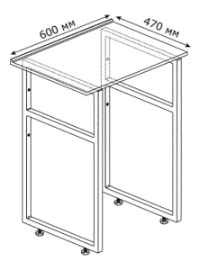 Столешница Good Door напольная 60 серая