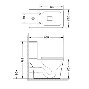 Напольный унитаз Lauter W09 P-TRAP / 21900003, белый