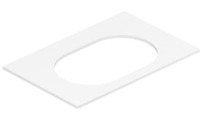 Столешница Belux LUNA-JAZZ-OVAL560 НП80 / НП100 белый матовый Solid Surface, 80, белый матовый