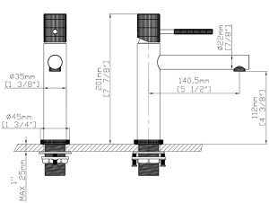 Смеситель для умывальника Gid Edessa SS070-GM-K