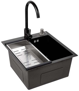 Кухонная мойка Avina HM4548 PVD (графит) с коландером и дозатором