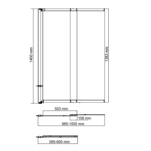 Душевая шторка на ванну Wasserkraft Dill 61S02-100 Wasserschutz, 100х140, прозрачный