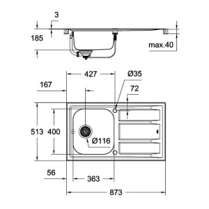 Кухонная мойка Grohe K400+ 31568SD0 оборачиваемая