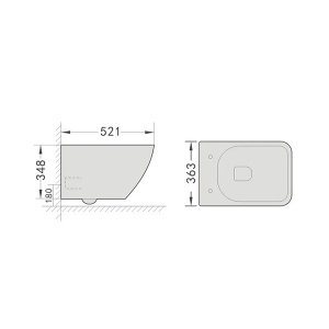 Подвесной унитаз Grossman Thin Rim GR-5603S безободковый с крышкой Soft Close