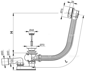 Сифон для ванны AlcaPlast A51B
