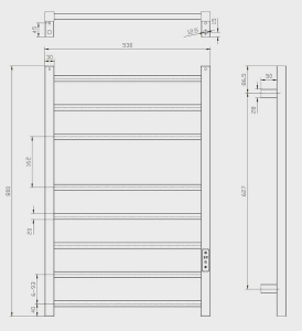 Полотенцесушитель Ganzer GZ928050-Q электрический