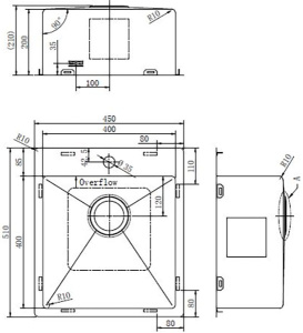 Кухонная мойка Zorg ZRE 4551 / ZRE 5551 / ZRE 7951 graphite, 45х51, графит