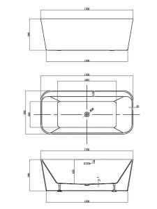 Акриловая ванна Vincea VBT-401-1700 / VBT-401-1700MW, 170х80, белый глянец