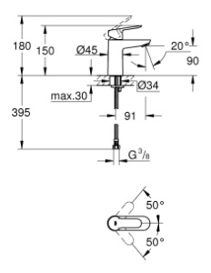 Смеситель для умывальника Grohe Start Edge 23344000