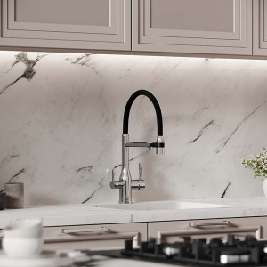Смеситель для кухонной мойки Sancos Garda SC4009CH / SC4009BN с подключением к фильтру воды, хром, черный